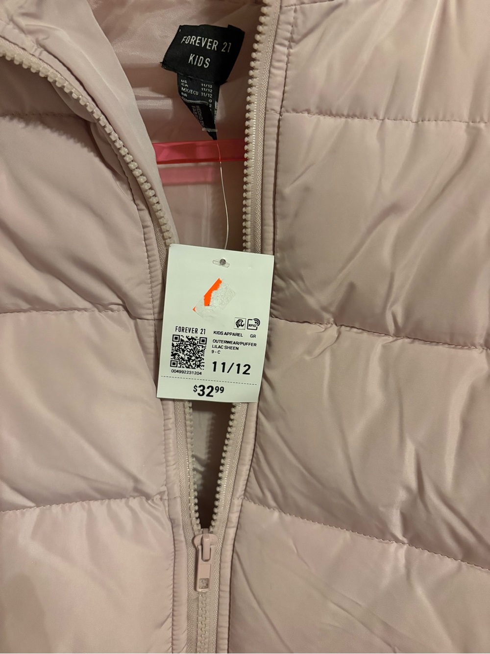 Forever 21 Kids Light Pink Quilted Puffer Jacket